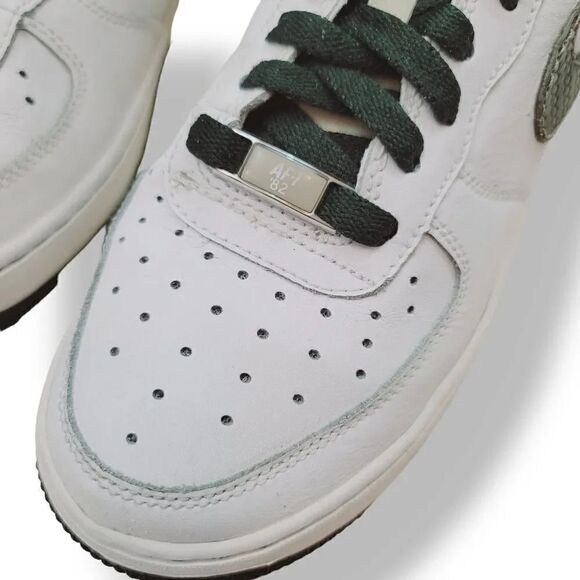 Vintage Y2K Nike Air Force 1 '07 White Dark Army Green Tweed 314192-132 Y5.5/ W7 - Picture 12 of 15